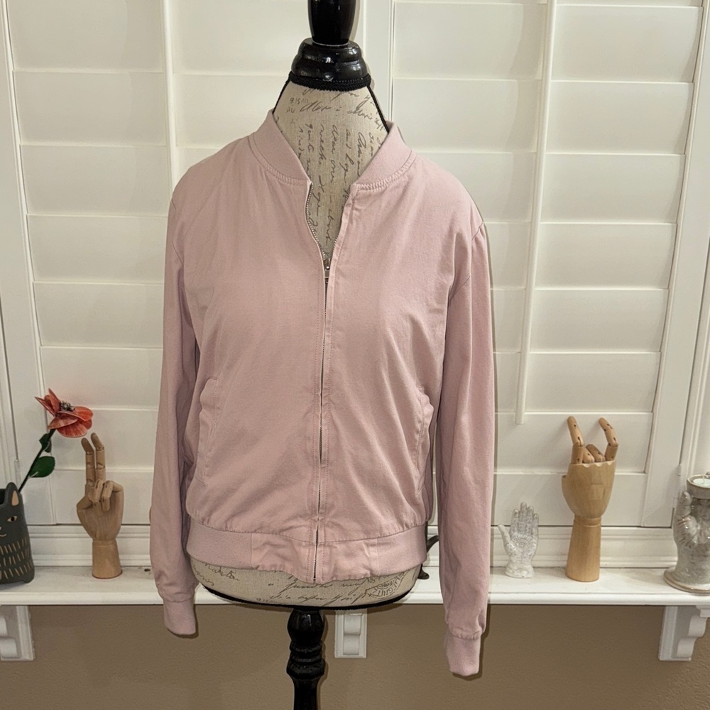 Brandy Melville Kasey Pink Bomber Jacket